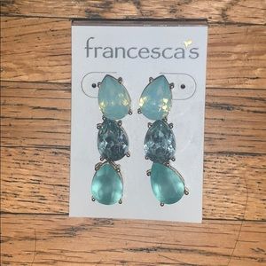 SOLD 3 sets of aqua teardrop earrings